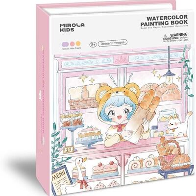 Libro creativo Pintura de acuarela Princesa del postre