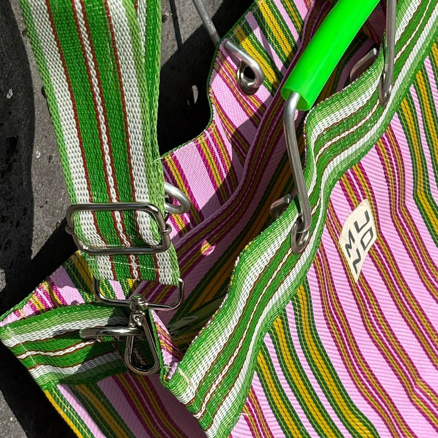 Borsa tote in nylon riciclato Lime Zest