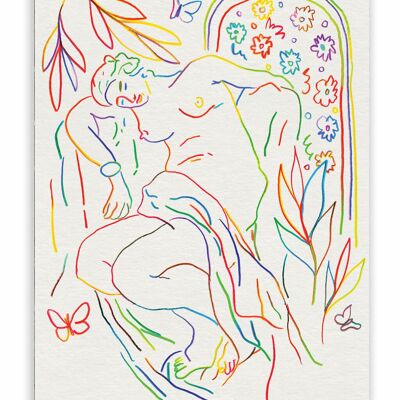 Divertente cartolina artistica A6 - Lei è il giardino di Hayden Kayes