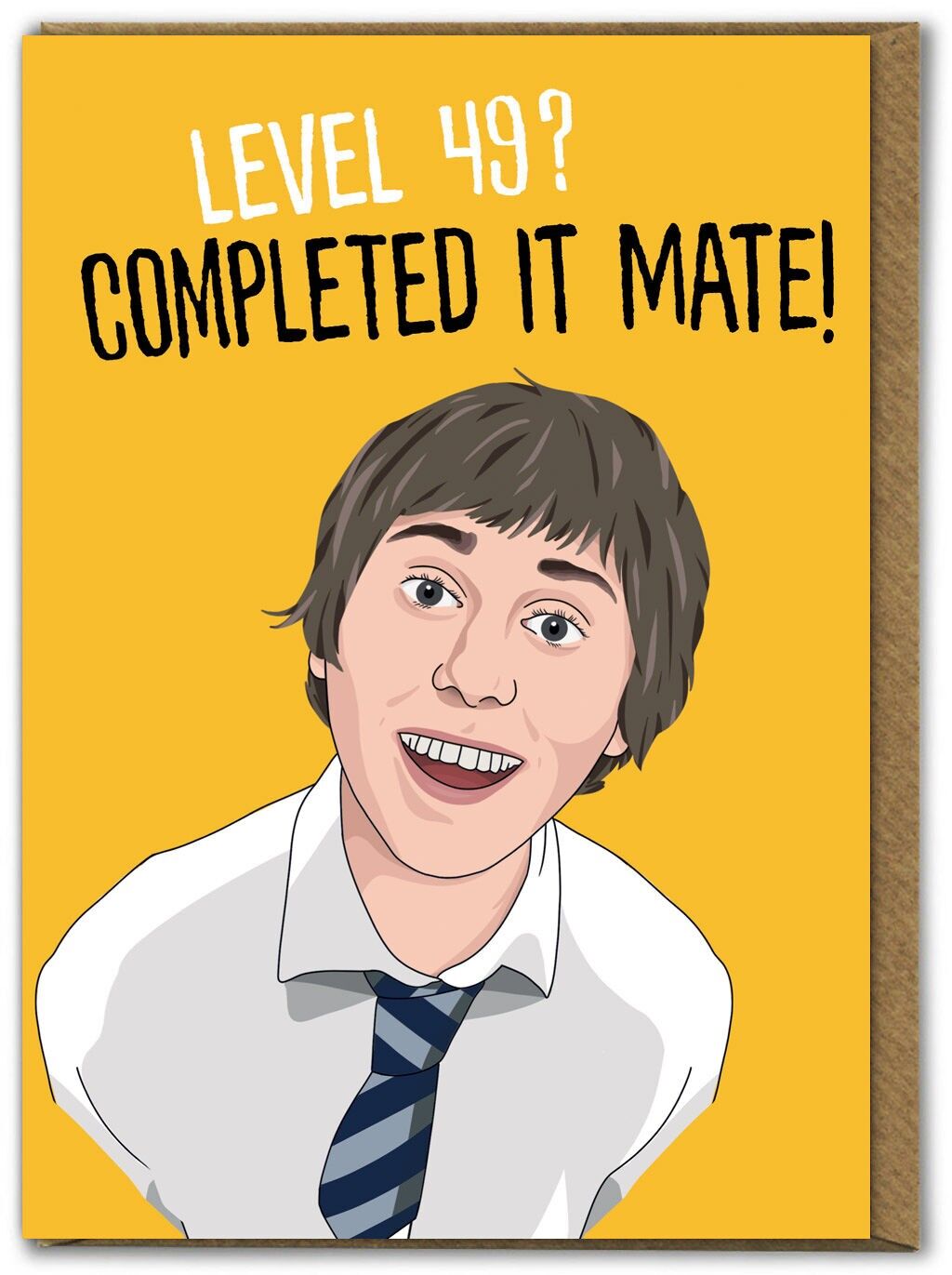 Divertente biglietto di auguri per il 50° compleanno - 49 Completed It Mate di Brainbox Candy