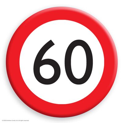 Regalo divertente - Spilla in metallo per il 60° compleanno di Brainbox Candy