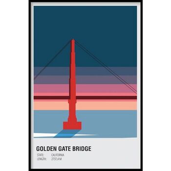 Golden Gate Bridge États-Unis - Affiche encadrée - 20 x 30 cm 1