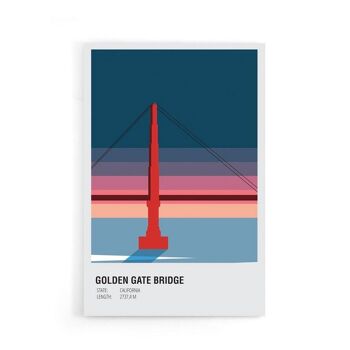 Golden Gate Bridge États-Unis - Toile - 30 x 45 cm 7