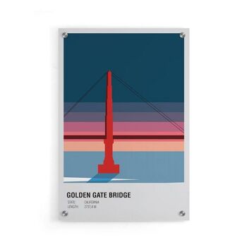 Golden Gate Bridge États-Unis - Plexiglas - 30 x 45 cm 5