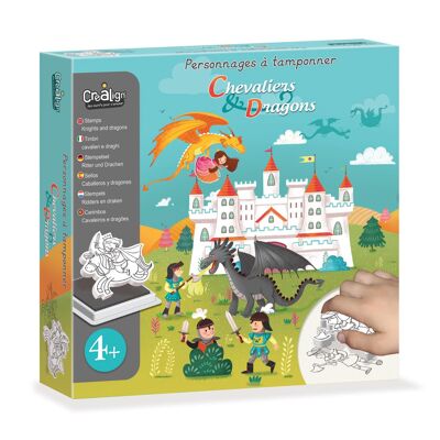 Creative set for children, Stampable characters: Knights and dragons
