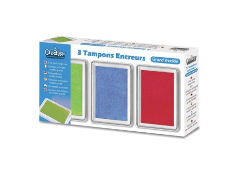 Pack 3 encreurs : vert, bleu et rouge