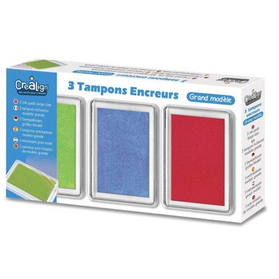 Pack de 3 almohadillas de tinta: verde, azul y roja