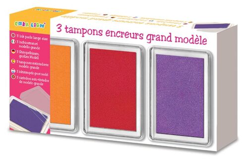 Pack 3 encreurs : orange, rouge et violet