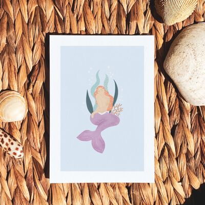 Illustration “Dazzling Mermaid” - Postcard