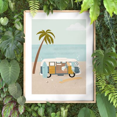 Ilustración "Viajes de verano" - Postal