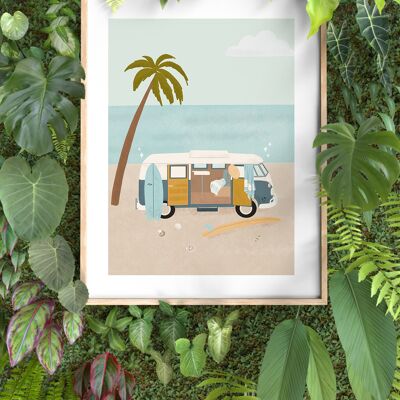 Illustrazione "Viaggio estivo" - Cartolina