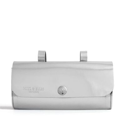 Silver Leather Saddle Bag