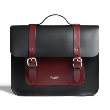 Sacoche de vélo rouge et noir Oxblood Satchel 1