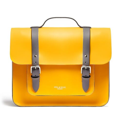 Yellow & Grey Leather Cycle Bag