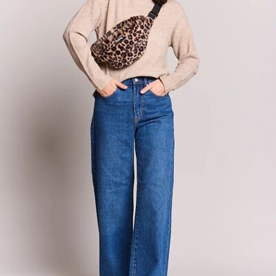 Riñonera de piel sintética de leopardo Olivia