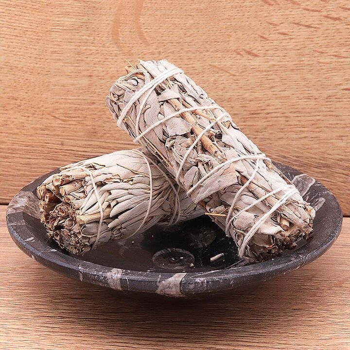 Bastoncino di salvia bianca 100mm (set da 3 pezzi)