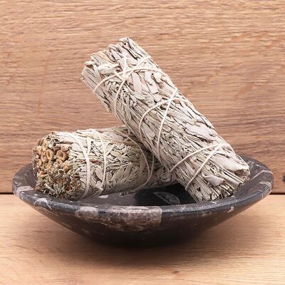 Bâton de sauge blanche et sauge bleue 100mm (lot 3 pièces)