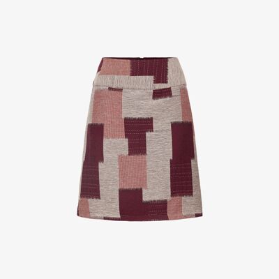 Falda trapecio de tejido jacquard natural - Gris