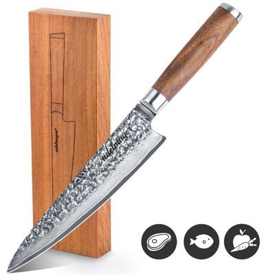 Kitchen knife 20 cm Damascus knife hand sharpened