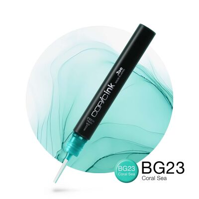 Recarga de tinta COPIC para rotuladores de colores - (BG-23) Coral Sea, para arte y manualidades, colorear, gráficos, resaltador, diseño, anime, profesionales y principiantes, materiales de arte y libros para colorear.