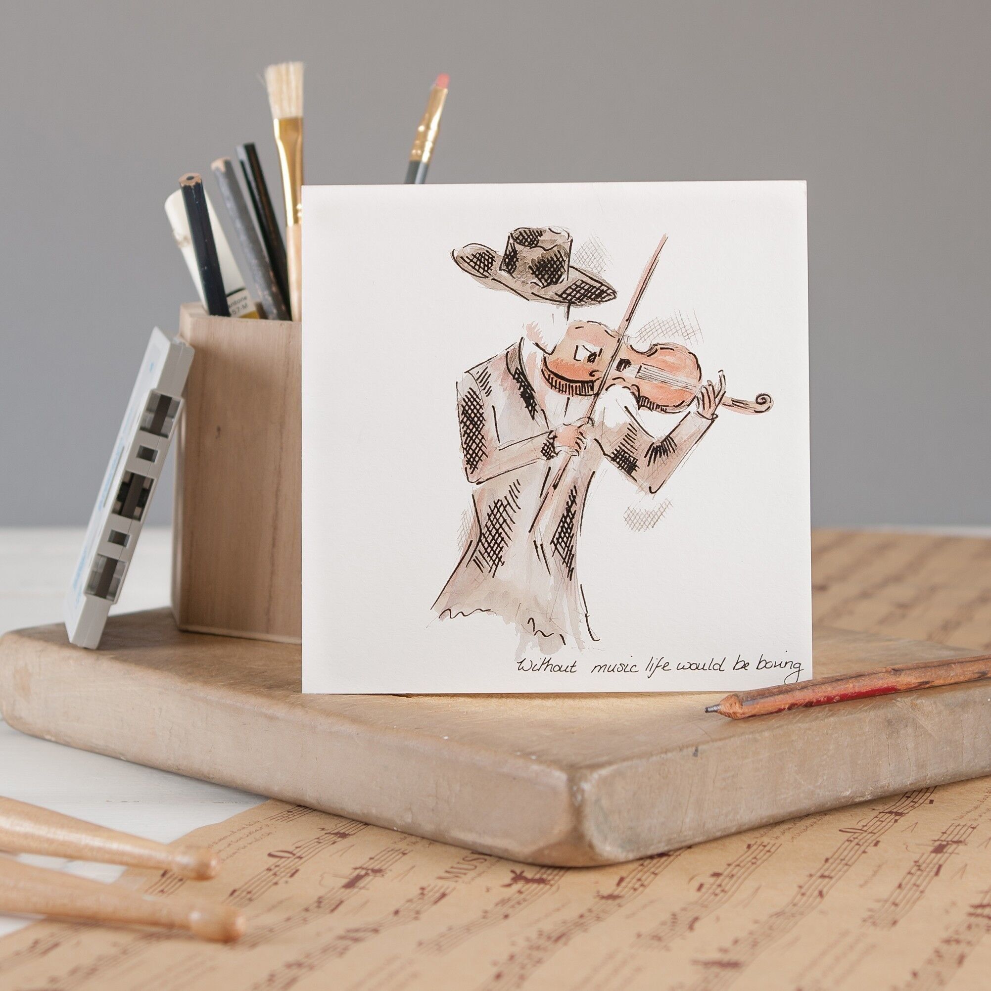 Tarjeta de felicitación sin música la vida sería aburrida