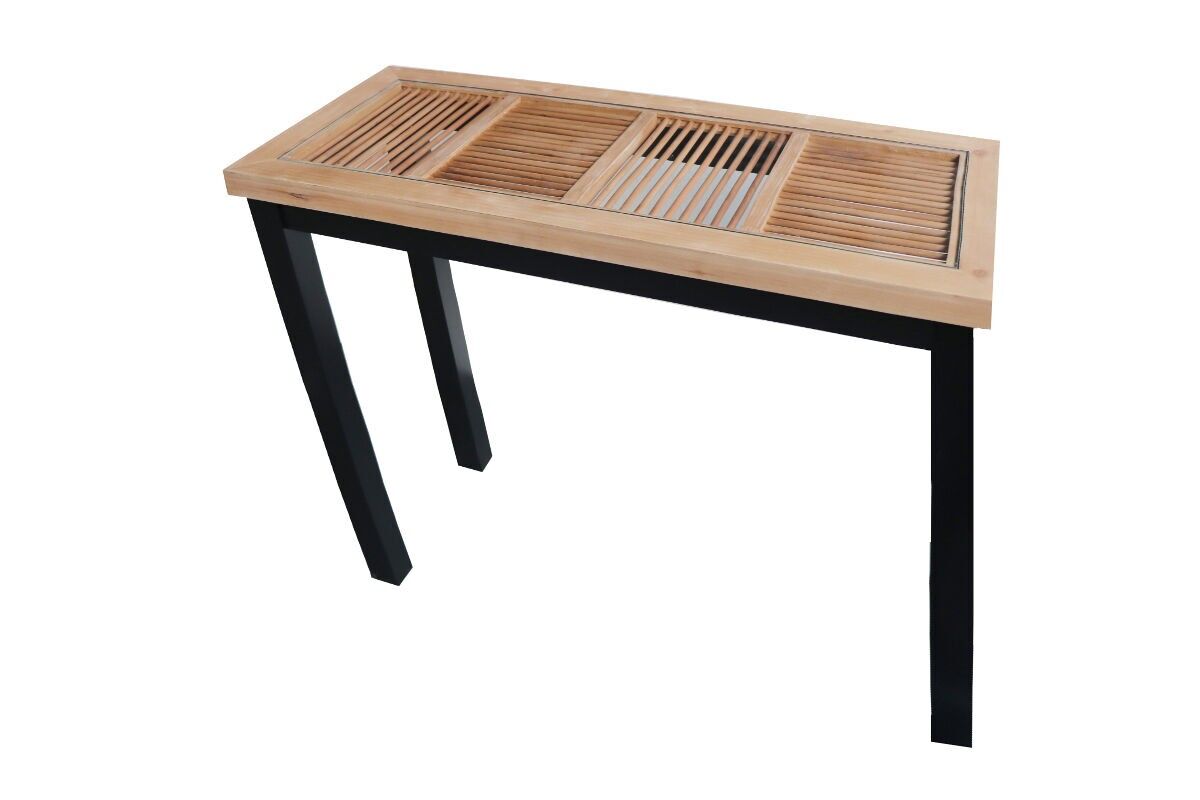 CONSOLE/BP4001 - KONSOLENHOLZSTANGEN/GLASPLATTE FARBESCHWARZ - HERKUNFT
