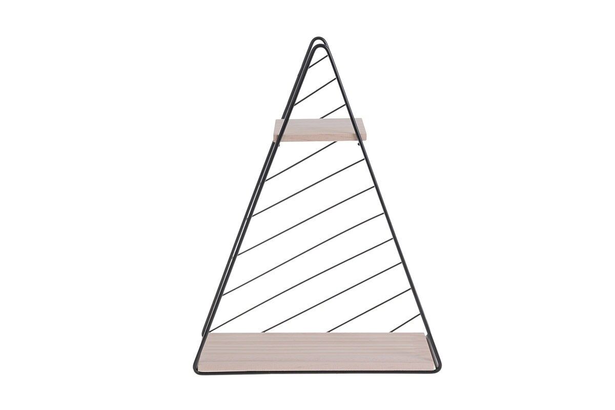 MENSOLA DA PARETE/ED1003 - MENSOLA DA PARETE TRIANGOLARE DECO 2 RIPIANI - IRON ART