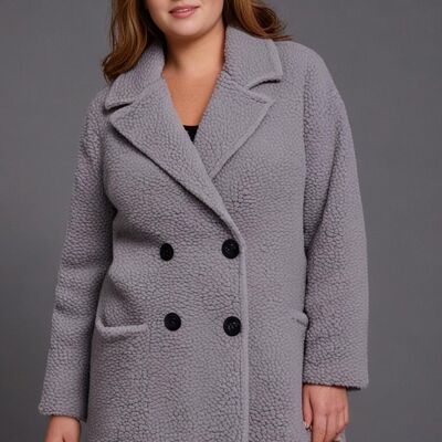 Abrigo polar gris de talla grande (T5663)