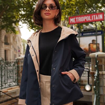 Parka corta reversible