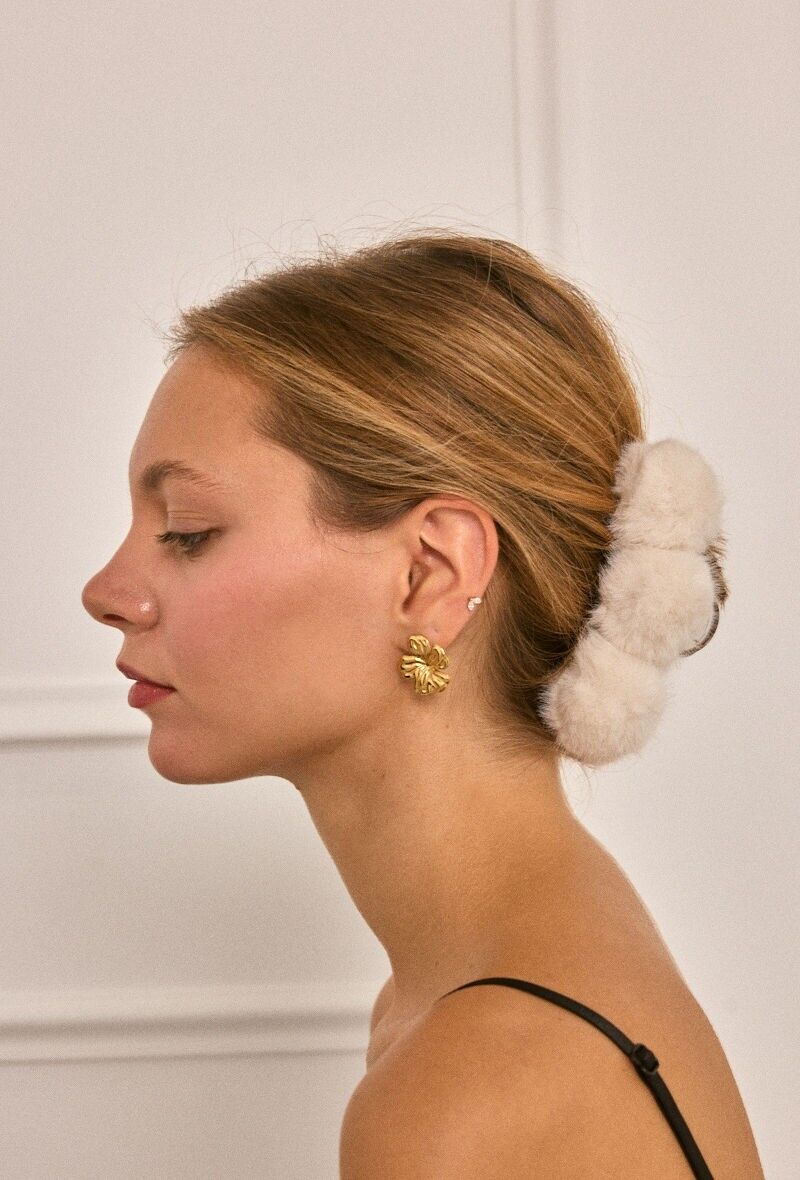 Fermaglio per capelli in pelliccia sintetica YH206YJ