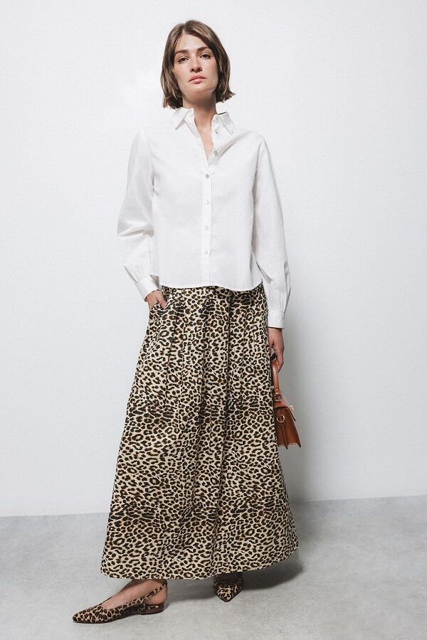 Gonna con stampa animalier