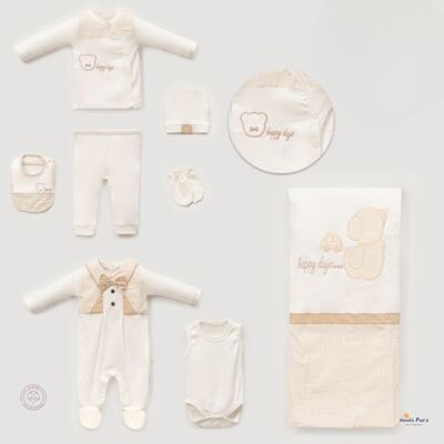 Ensemble brodé pour bébé garçon (0-3 mois)
