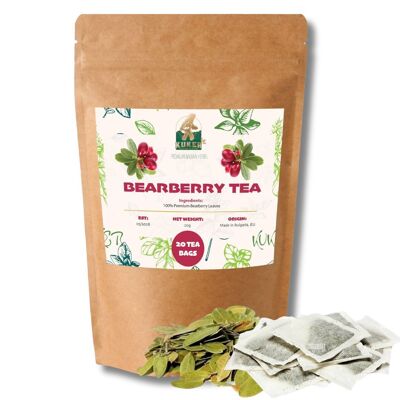 Bearberry Tea: Uva Ursi, Caffeine-Free (20 Tea Bags)