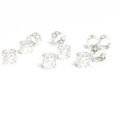 Cuentas de joyas para el cabello plateadas