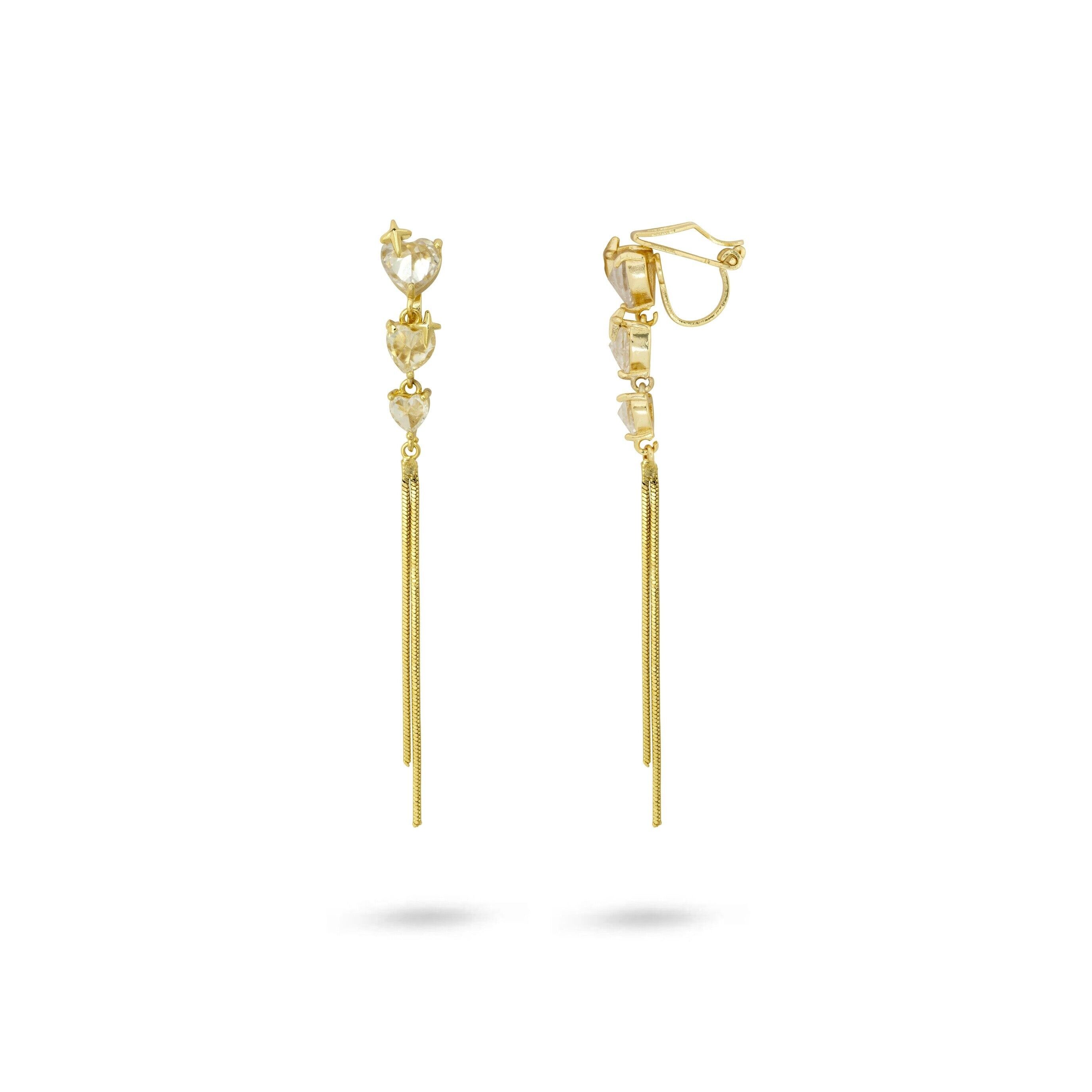 Boucles d'oreilles à clip en forme de cœur