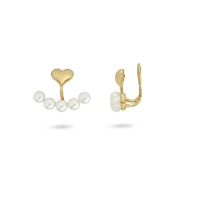 Pendientes de clip con forma de perla