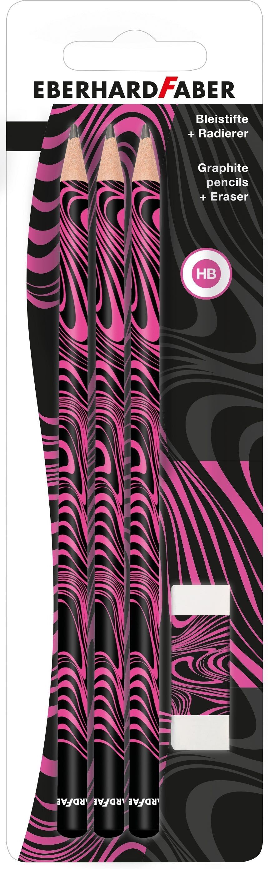 Eberhard Faber Graphitstift + Radiergummi Neonpink/Schwarz, Kunst, Zeichnen, Künstlerstift, Skizzieren, Skizzenbuch, Radiergummi, Künstlersetbedarf, Skizzieren, Schattierungsstift, bruchfest, leicht zu spitzen
