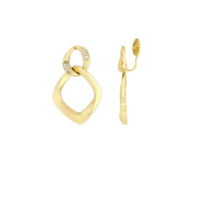 Boucles d'oreilles à clip double créole ovale
