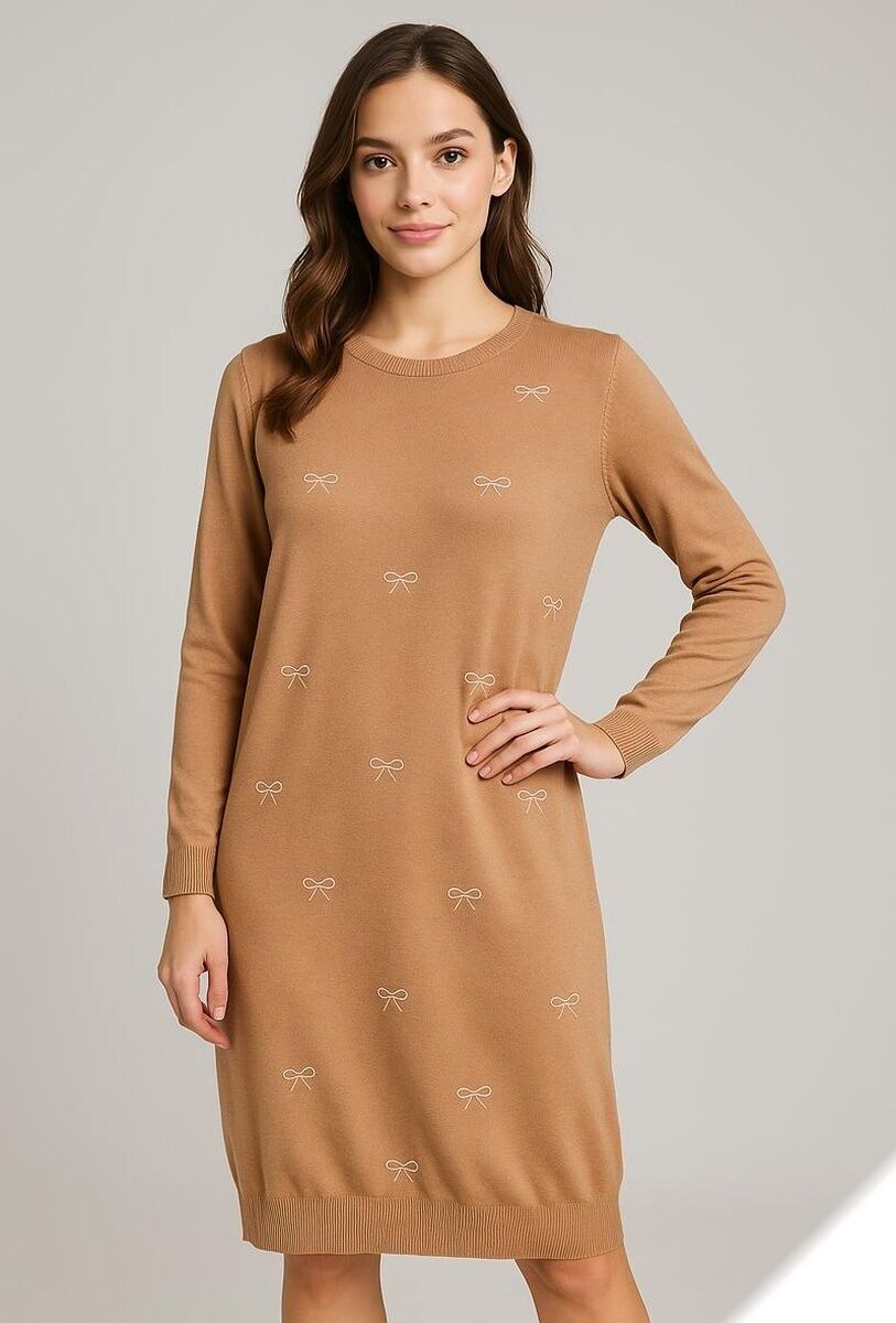 Geknotetes Pulloverkleid - H2623 - Lusa Mode