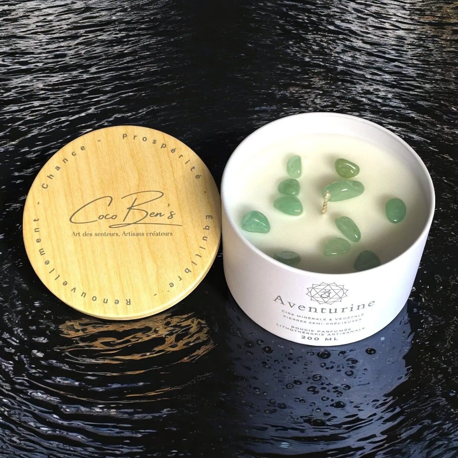 Lithotherapy Candle - Aventurine - 200 ML