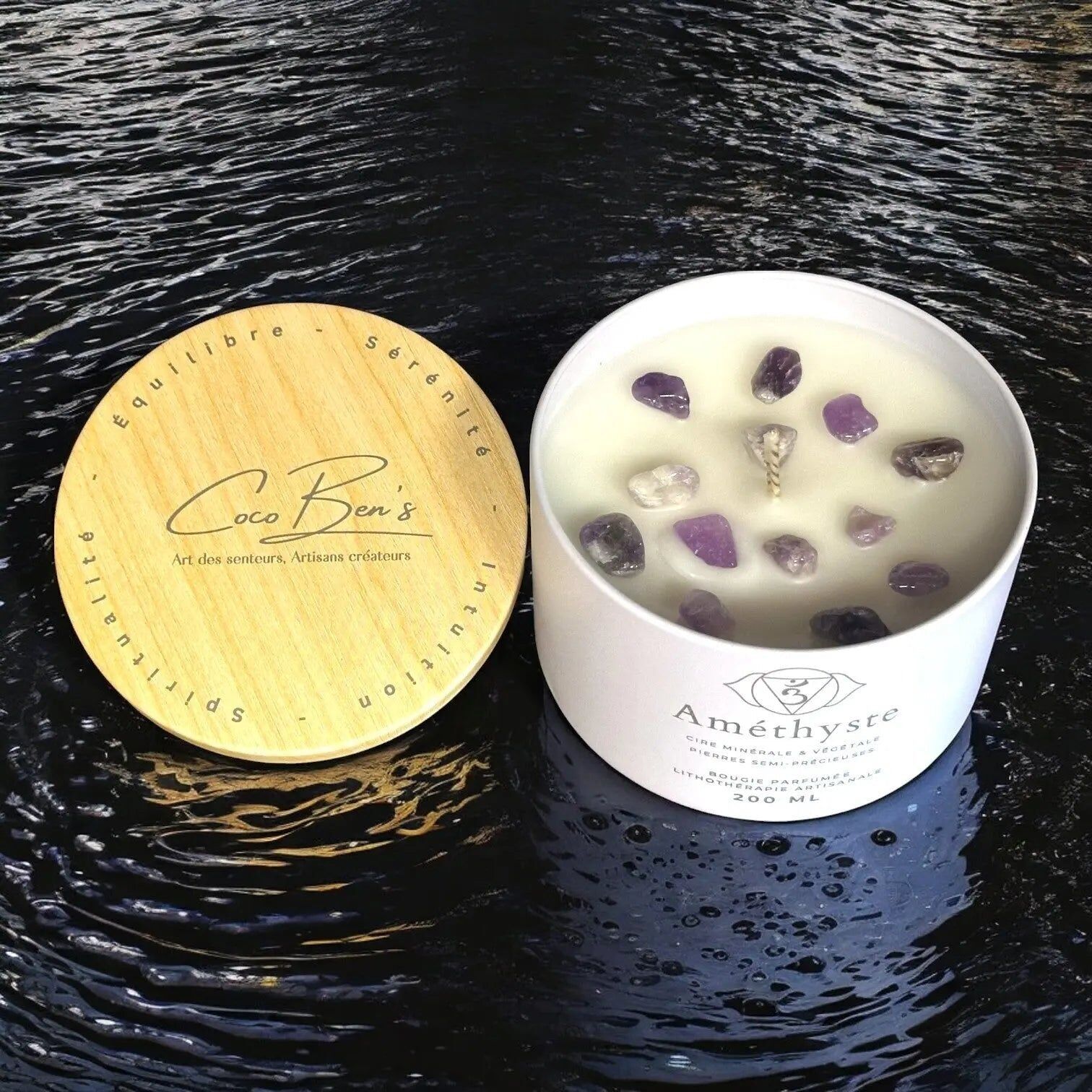 Lithotherapy Candle - Amethyst - 200 ML