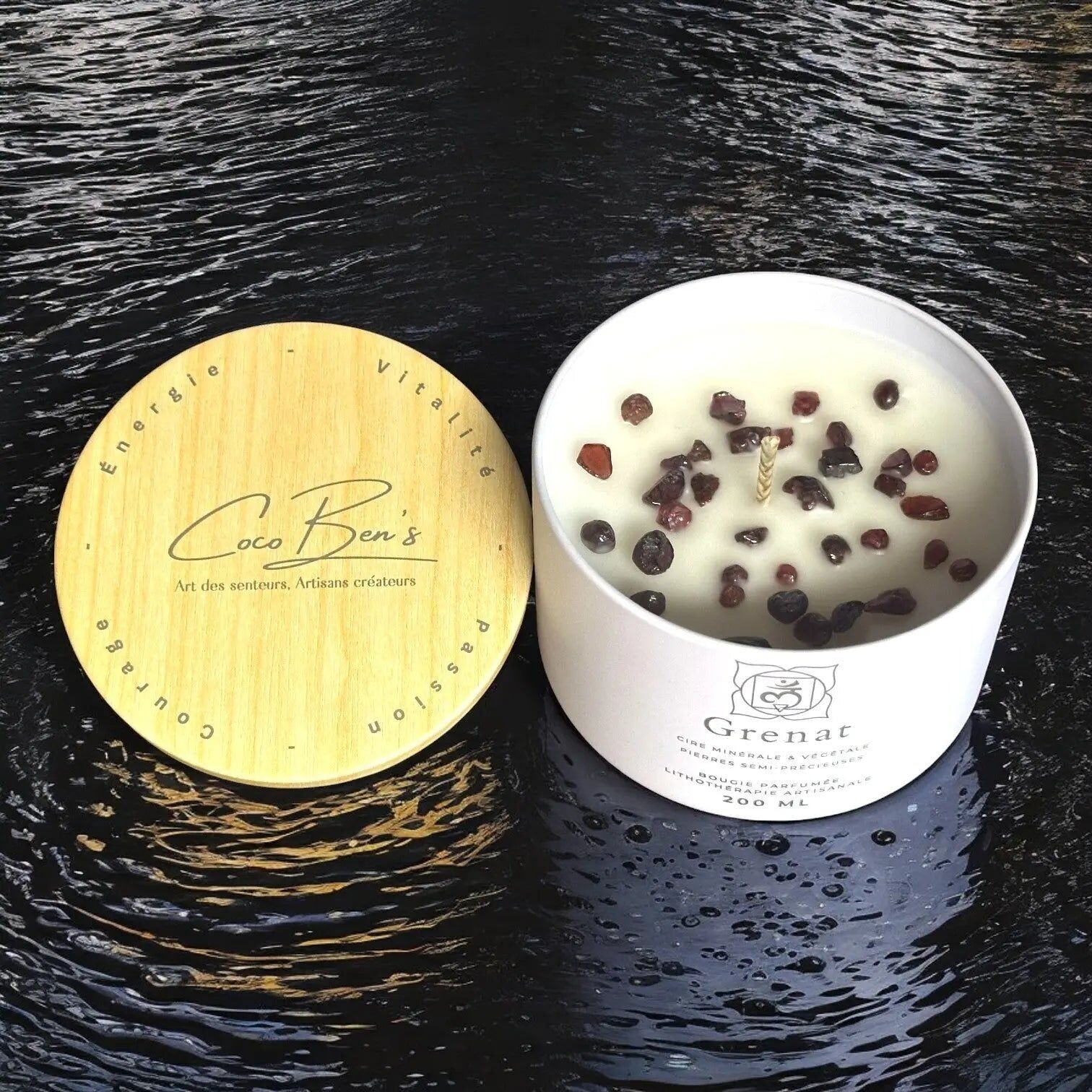 Lithotherapy Candle - Garnet - 200 ML