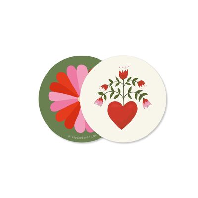 Posavasos con forma de flor de corazón