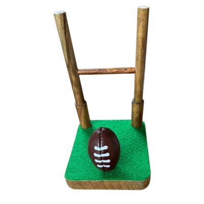 SPORTGIFTZ Soporte para teléfono de escritorio con temática de rugby ?Soporte de madera con soporte para pelota de rugby (montaje DIY)