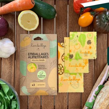 Le Beewrap - Pack Découverte 3 formats - Fruits & Légumes 1