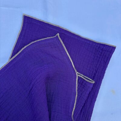 2 Serviettes de Table en Double Gaze de Coton – Violet – 40x40 cm