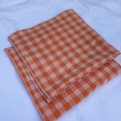 2 Servilletas Dobles de Gasa de Algodón – Vichy Clementina – 40x40 cm