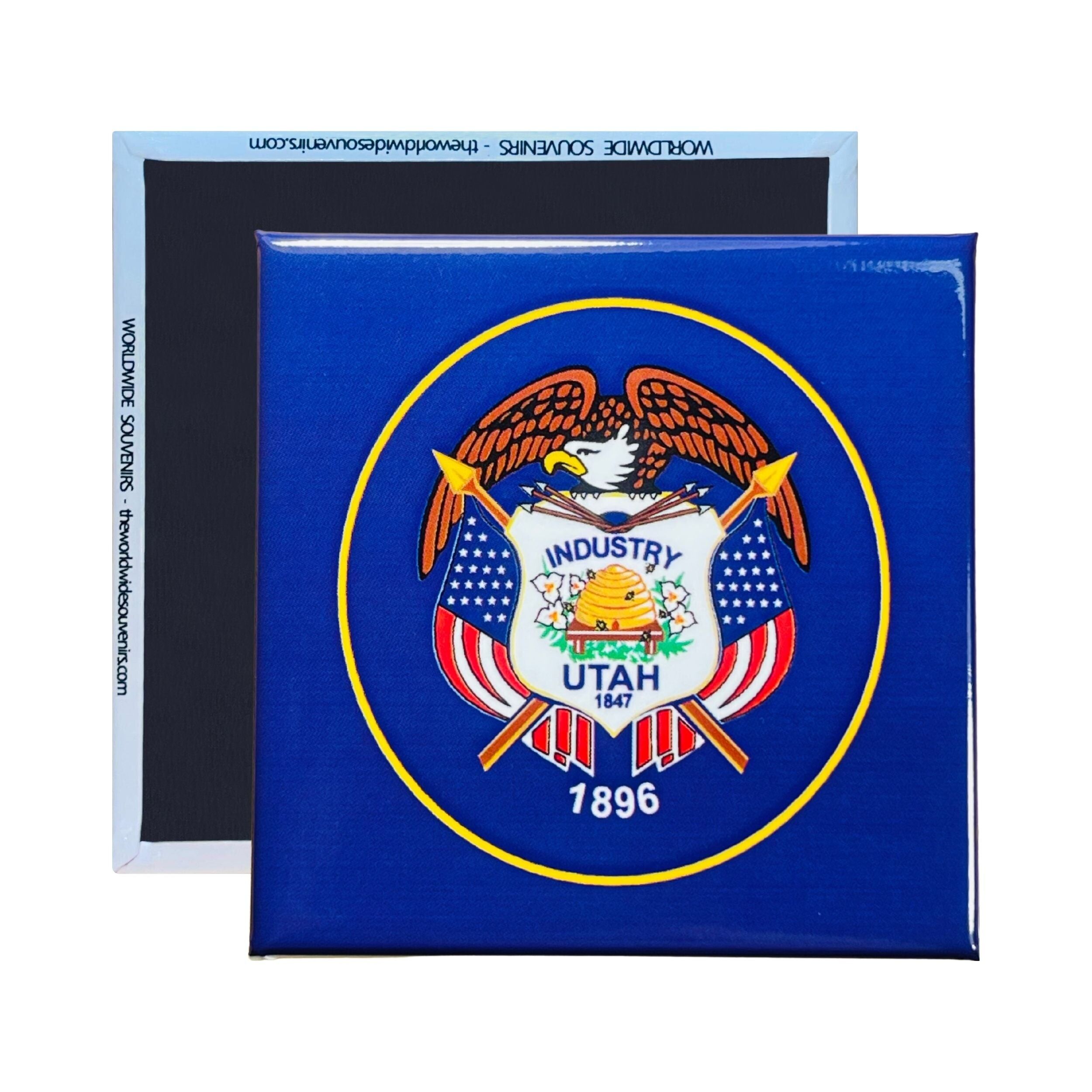 Quadratischer Magnet - Staatsflagge UTAH - USA