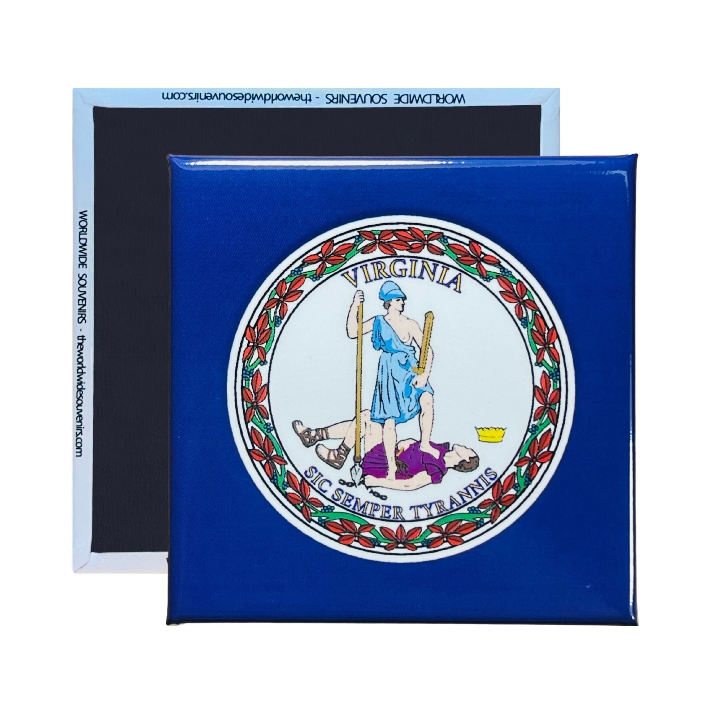 Quadratischer Magnet - Staatsflagge VIRGINIA - USA