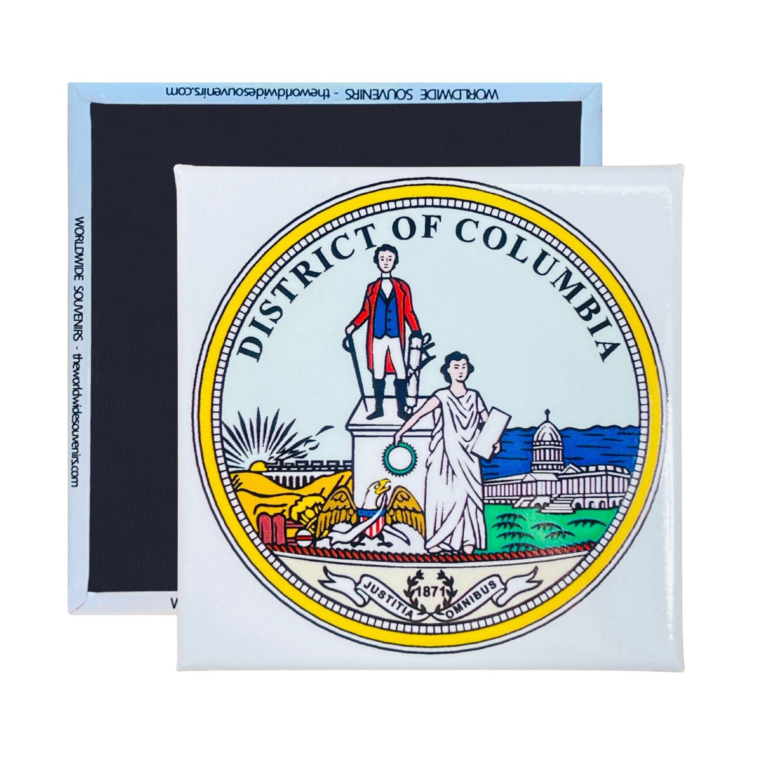 Quadratischer Magnet - Siegel von Washington DC - District of Columbia - USA